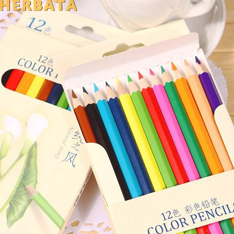 

Nature Story Color Pencils for Drawing 12 Different Colors Pencil Set Crayon Stationery Office School Supplies Lapices CL-1603