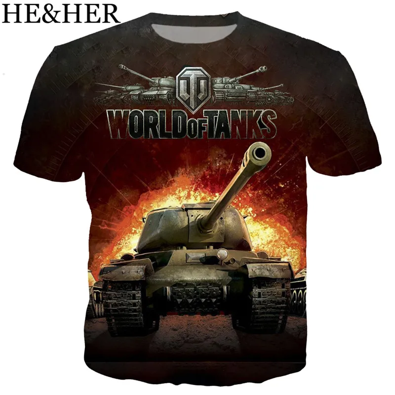 Новая популярная Футболка с принтом игры World Of Tanks для мужчин/женщин, футболки с 3D принтом, футболка с коротким рукавом в стиле Харадзюку, забавный рисунок из мультфильма