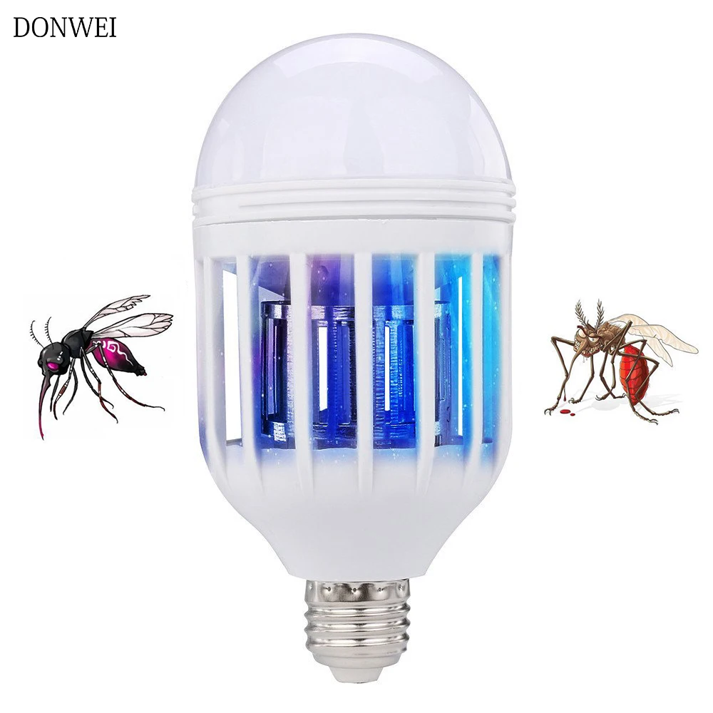 2 in 1 Mosquito Moth Killer 15W E27 LED Bulb Household Silent Trap Anti