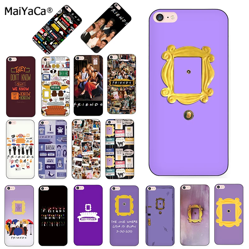 MaiYaCa amigos tv de silicona suave funda de teléfono para Apple iPhone 7 6 6 S Plus X XS X MAX XR 5S SE funda cubierta amigos serie púrpura puerta
