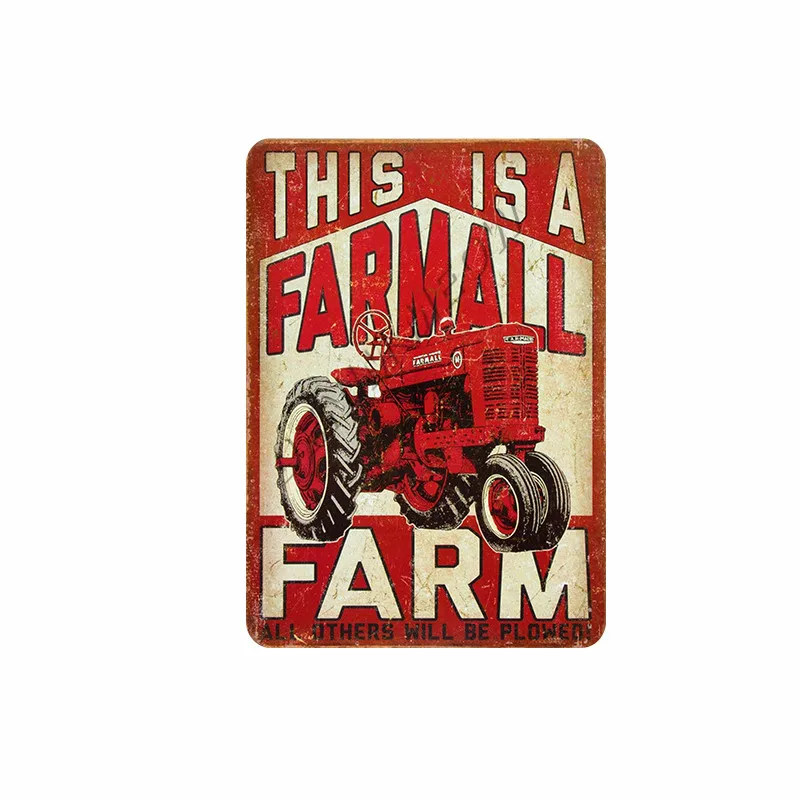 Vintage Agricultural Machine Metal Tin Signs American Classic Ford Tractors Plaque Garage Wall Painting Poster Home Decor WY68
