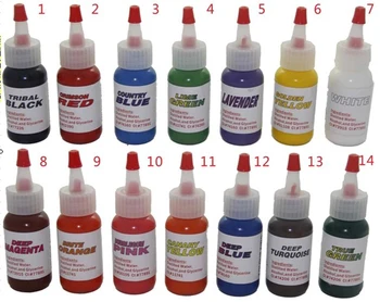 

Tattoo ink kit tattoo pigment set 30ml (1OZ) Dragon huang 14 color set C127 free shipping