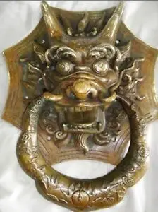 

Chinese Old Chinese brass door knocker with dragon carved decoration bronze factory outlets