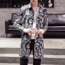 Модная однобортная рубашка средней длины, новая модная куртка в европейском и американском стиле с леопардовым принтом, пальто средней