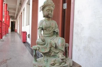 

Tibet Old temple 100% purple Bronze lightheartedness Bodhisattva Kwan-Yin Buddha 8.02