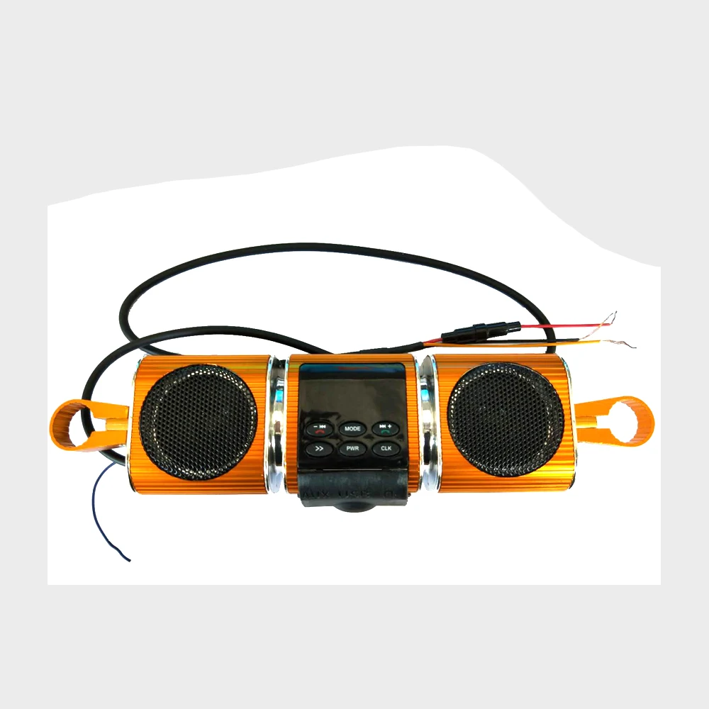 Голосовые водонепроницаемые мотоциклетные аудио радио звуковая система стерео колонки BT MP3 FM полосатый Алюминиевый сплав мощность музыкальный плеер