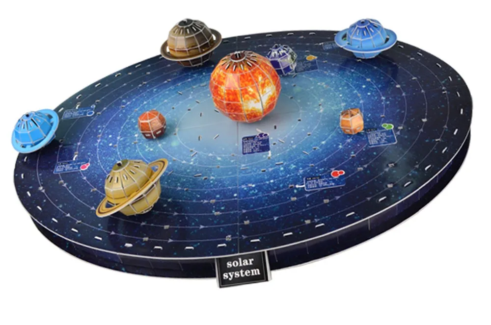

65*24*40CM 146 PCS 3D Paper Solar System Planetarium Puzzle Model Kits Planet Simulation Scene Physics Educational Toys