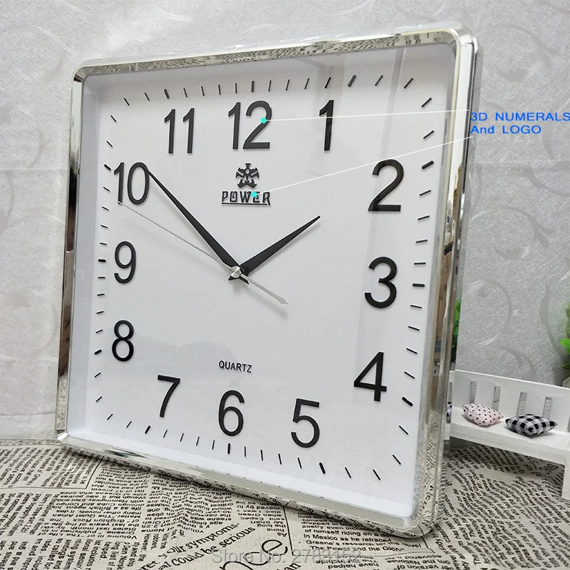 Бренд питания 12 дюймов большие настенные часы простые Horloge Murale Reloj De Pared Klok