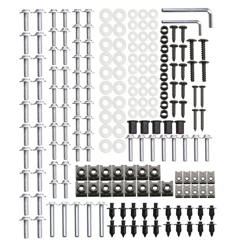 225 шт. мотоцикл обтекатель винты установить лобовое стекло винты тела болты крепежа Наборы гаек и болтов Авто Запчасти для авто