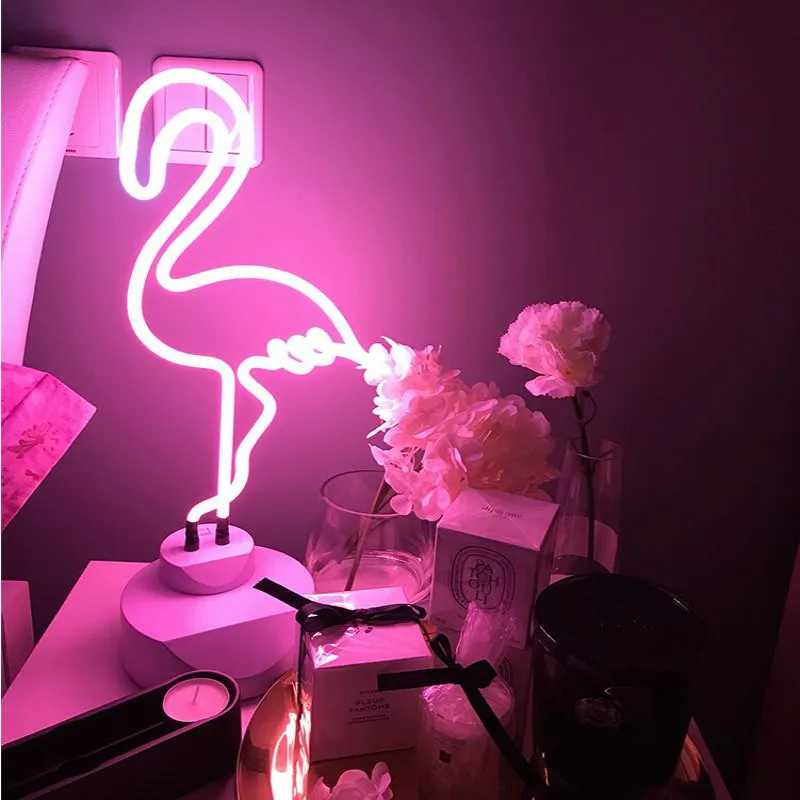 Neon lamp decorative lamp white tier light flamingo cactus small neon