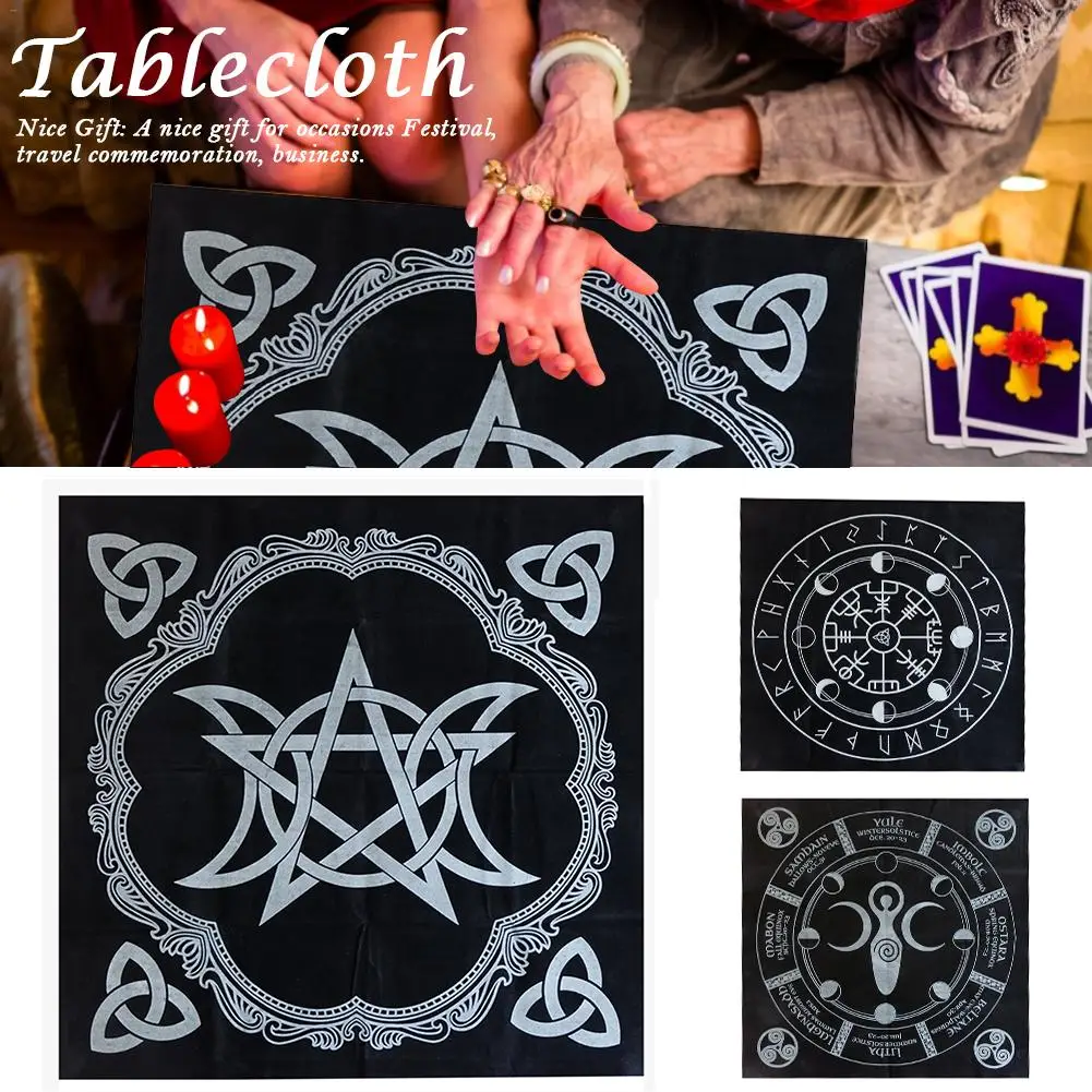 49x49cm Non-woven Board Game Textiles Tarot Table Cover Playing Cards Pentacle Tarot Game Flannel Divination Tablecloth