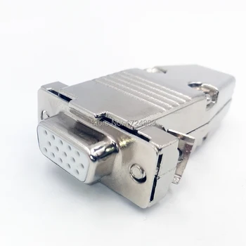 

DB15 VGA 3 row Metal connector D Sub plug gold plated brass contactor 15 pin hole port socket female Male adapter