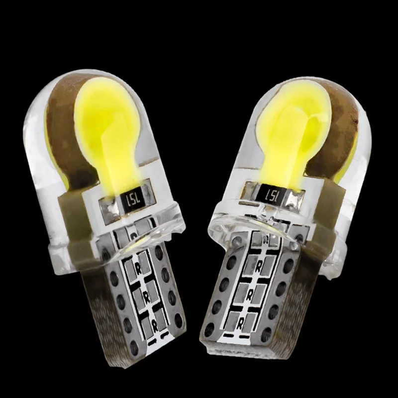 2 шт. T10 W5W WY5W 194 силиконовый чехол COB LED Автомобильный клиновидный для салона Свет