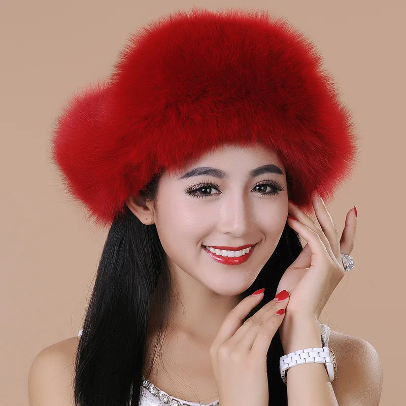 Buy Women's fur hat for winter genuine leather fur hat