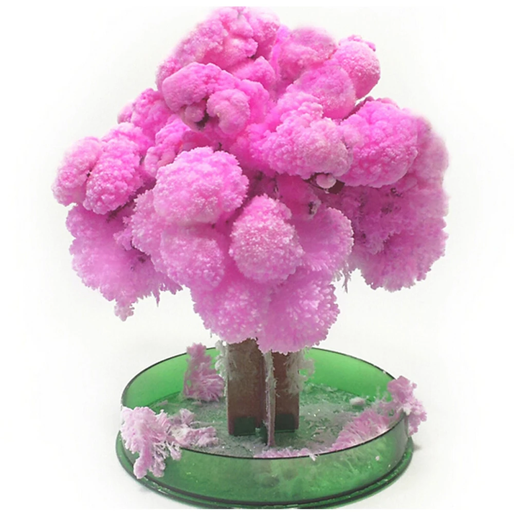 

2019 13cm Visual Magic Artificial Sakura Trees Decorative Growing DIY Paper Tree Novelty Baby Toys Flower Desktop Cherry Blossom