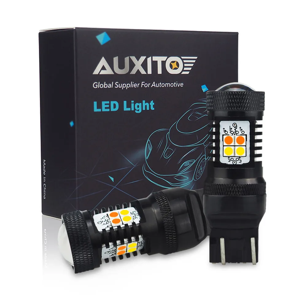 

2x Switchback LED Bulb White Amber T20 7443 LED 3030 SMD Auto Car LED DRL Daytime Running Light Parking Turn Signal Light
