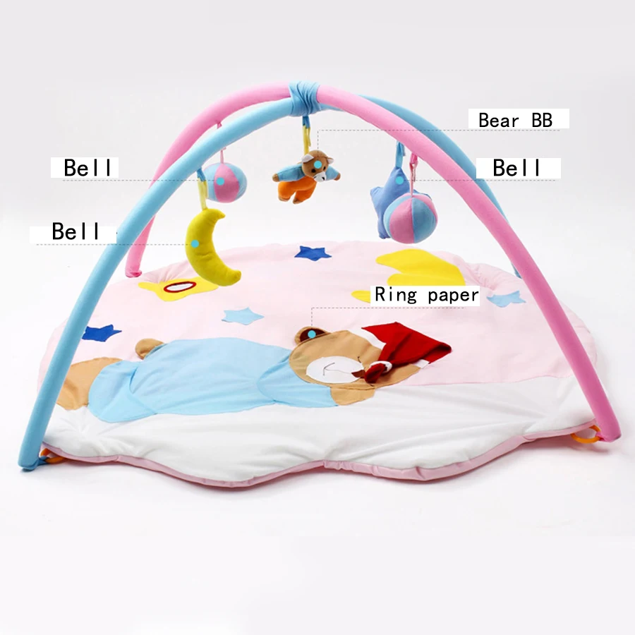Детский коврик для ползания с 5 маленькими игрушками, игровое одеяло, Детская мозаика, детская складная стойка для фитнеса, коврик для развития раннего возраста