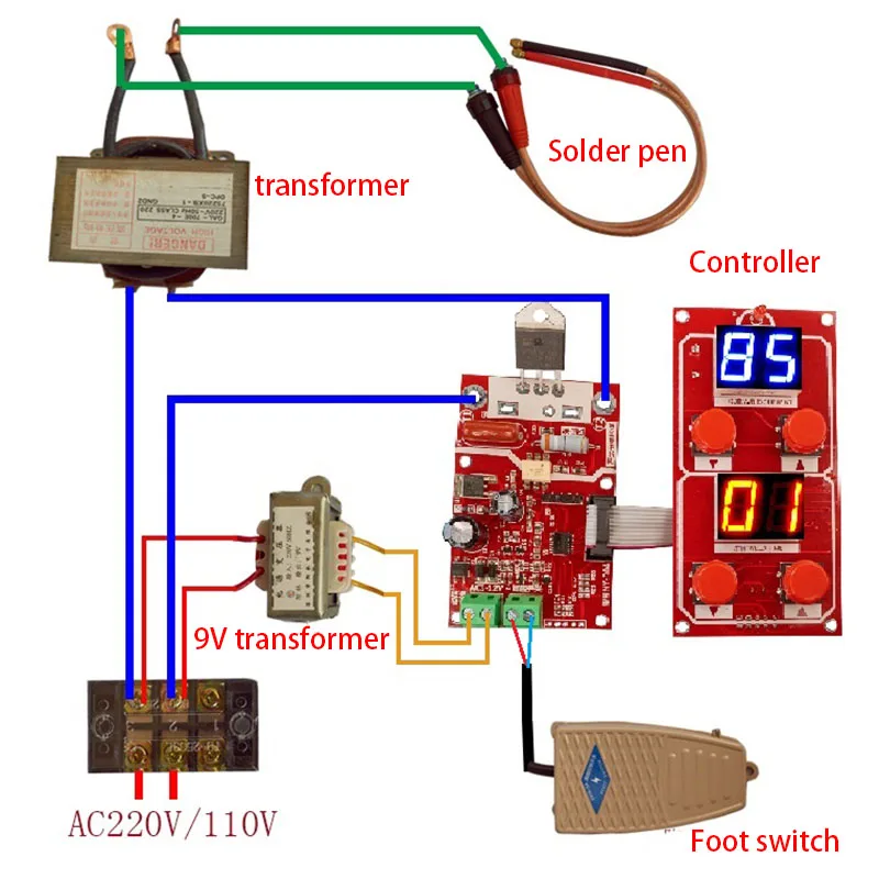 Устройство для точечной сварки NY D04 DIY регулируемая панель управления цифровой
