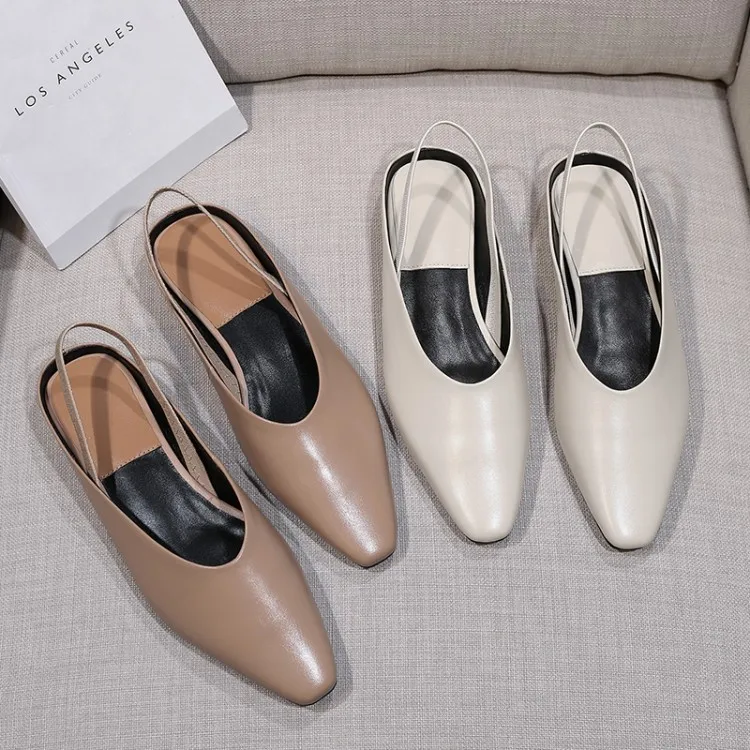 Mljuese 2018 Women Sandals Cow Leather Beige Color Slingback