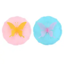 Креативная чашка с изображением бабочки, силиконовая герметичная противопылевая крышка, герметичная крышка, крышка с присоской, крышка, нескользящая чашка для чая