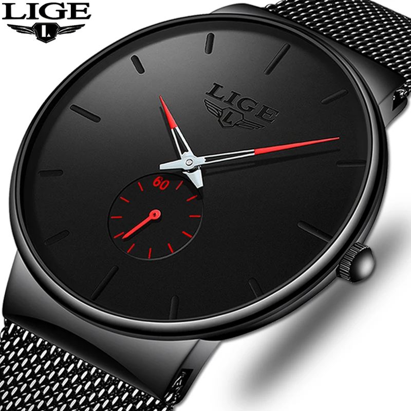 Relogio Masculino LIGE 2019 модные спортивные мужские часы люксовый бренд Водонепроницаемый