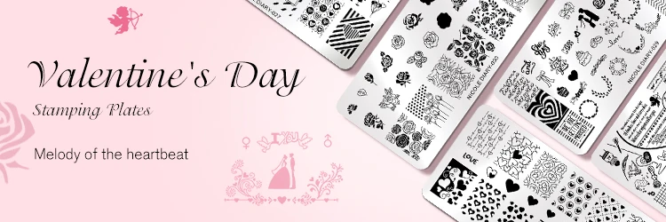 NICOLE дневник День Святого Валентина ногтей штамповки пластины цветок дизайн ногтей штамп шаблон изображения DIY ногтевая пластина шаблон для печати