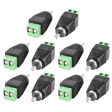10 Pieces Coax Cat5 Cat6 to RCA Male Jack CCTV Camera Audio Terminal Plug Balun Connector LCC77
