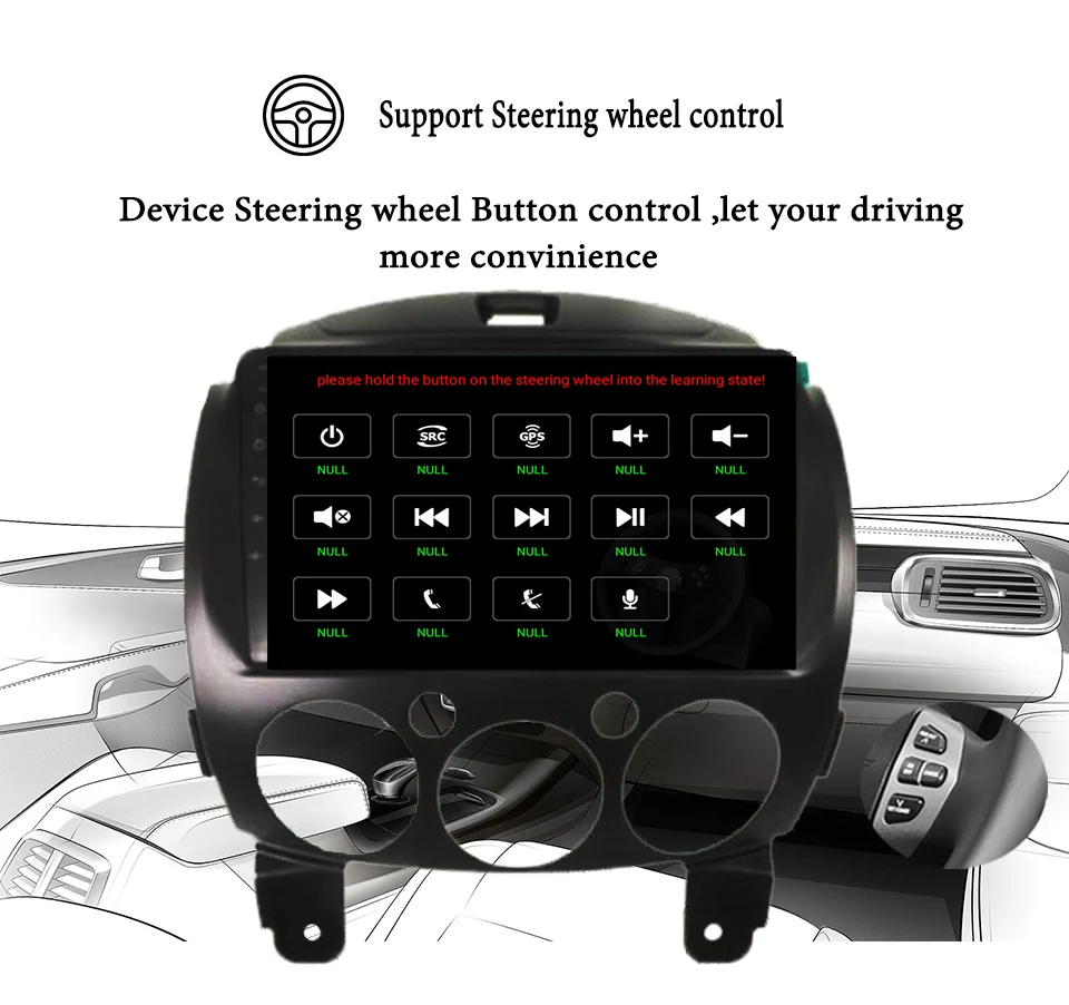 Clearance Android 9.1 9" Car Radio For MAZDA 2 /DE/Third generation 2007 2008-2014 GPS Navigation 2Din Carplay Multimedia Player 5