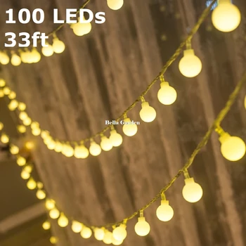 

LED Globe String Lights, Waterproof Outdoor fairy Lights, Christmas Lights for Party, Garden, Patio, Bedroom, Dorm, Warm White