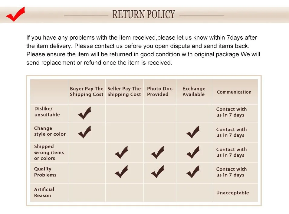 RETURN POLICY