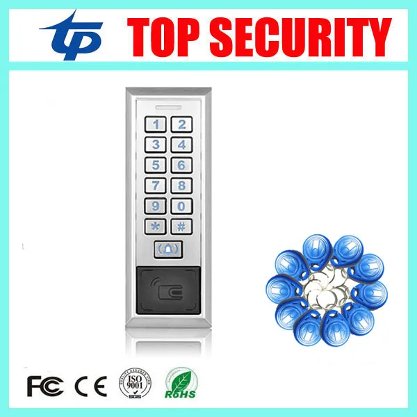 

Surface waterproof metal key access control card reader standalone 8000 users single door 125KHZ RFID EM card access controller