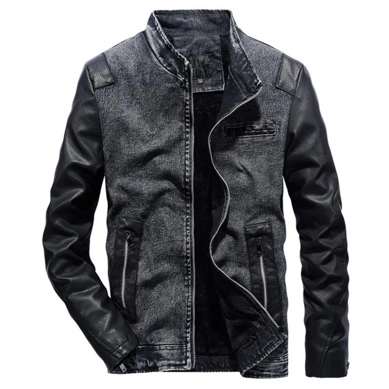 

2018 men's outerwear jeans denim patchwork Jaqueta casual men's fashion autumn large size slim jacket