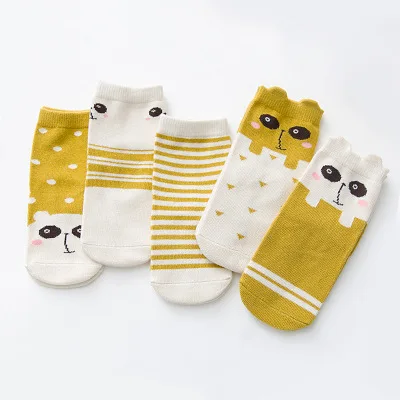 5 пар хлопковых носков для малышей мягкие носки с рисунками для малышей Детские Носки ярких цветов с милым животным принтом осенне-весенние носки унисекс от 0 до 5 лет - Color: Blue