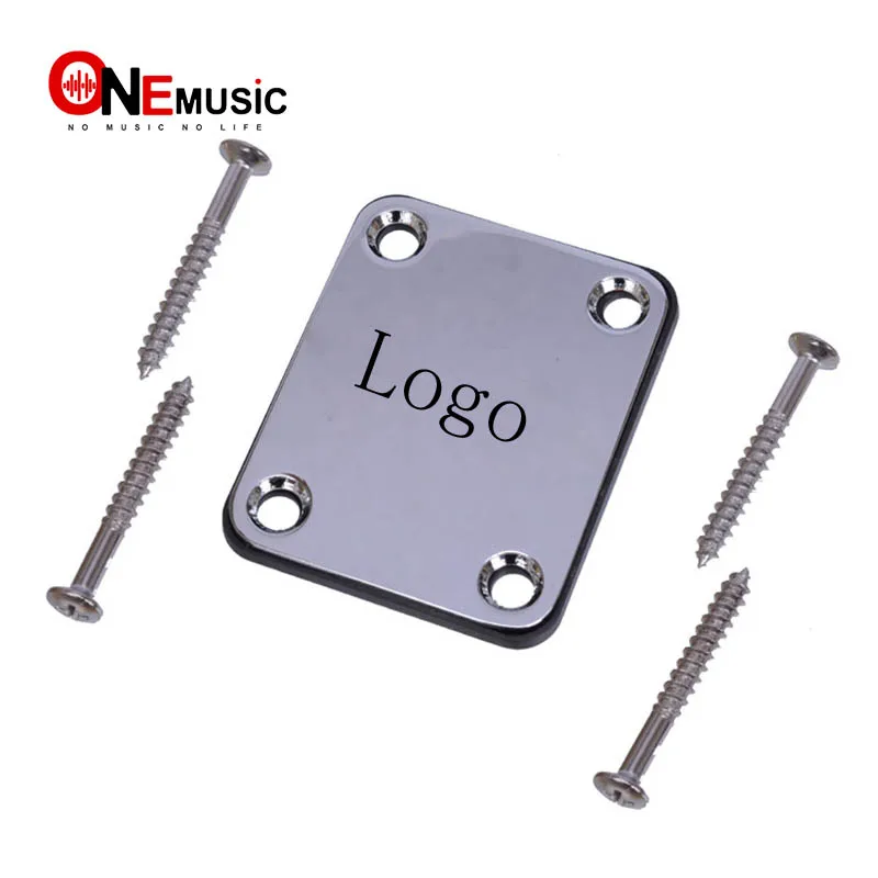 

Chorme Electric Bass guitar Neck plate with FD logo Guitar Neck Joint Connecting Strengthen Plate Guitar Parts