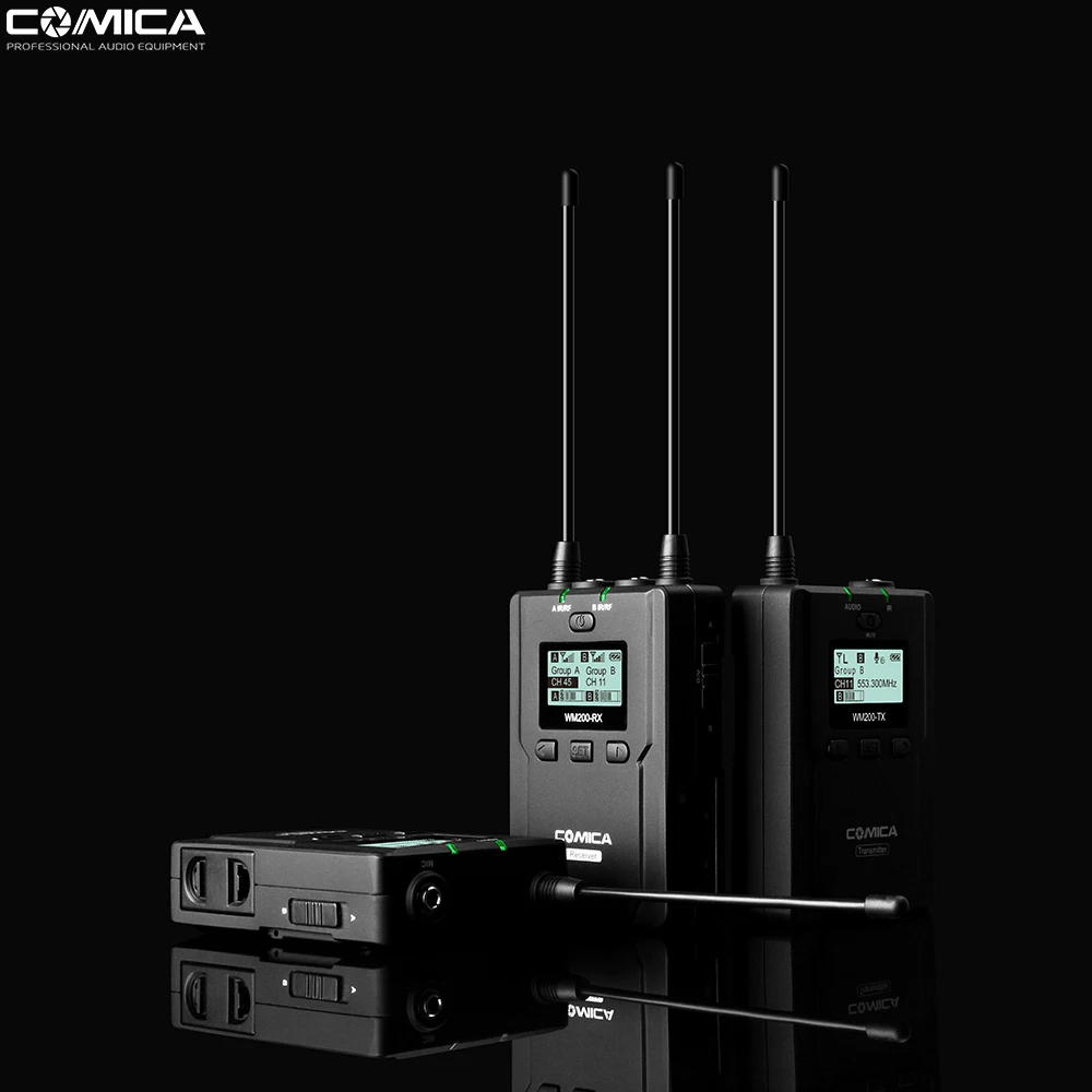 COMICA CVM-WM200A/C UHF 96-каналов металлический Беспроводной подойдет как для повседневной носки, так/стерео петличный микрофон интервью 120m гладкий Запись для Canon