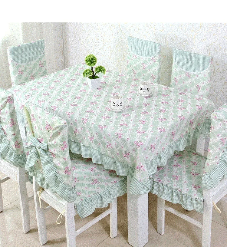 Lace small fresh pastoral cotton tablecloth set suit 130*180cm table