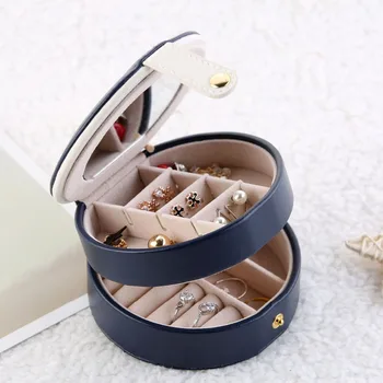 

PU Leather Jewerly Box Fashion Jewerly Organizer Portable Storage Box Bin for Jewel Cosmetic Ring Necklace Organizer Travel Gift