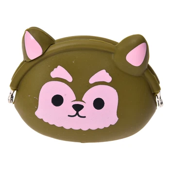 

TFTP-Women Girls Wallet Kawaii Cute Cartoon Animal Silicone Jelly Coin Bag Purse Kids Gift Green dogs