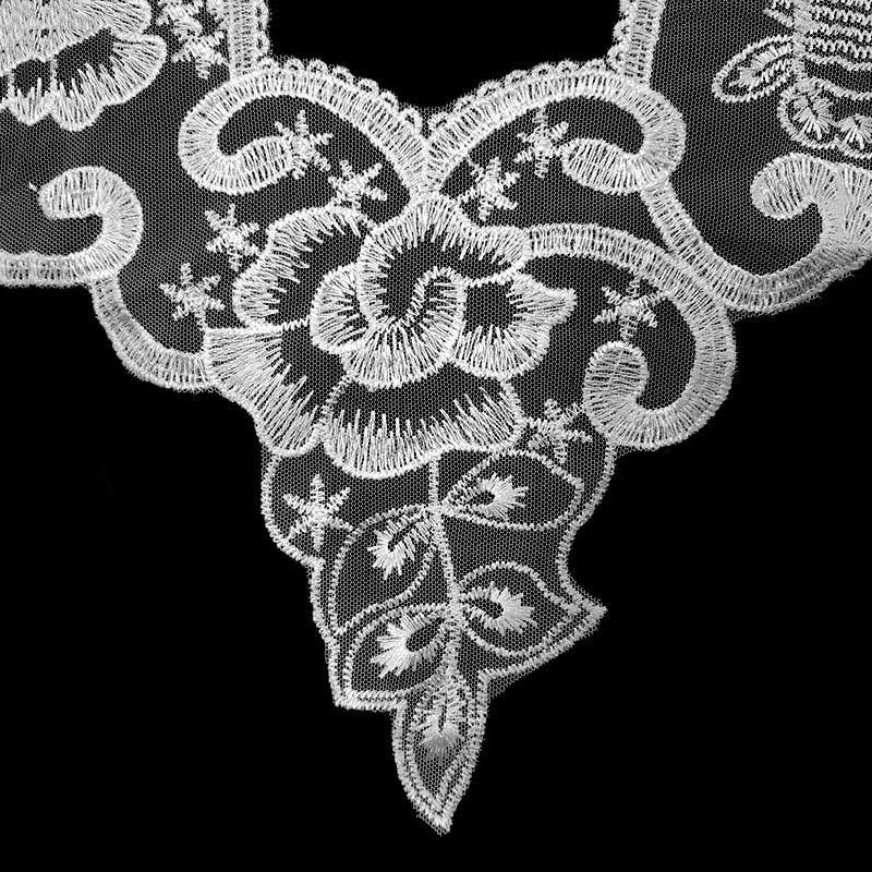 Misaya/1 комплект кружевного воротника с цветочной вышивкой и кружевным вырезом для шитья, аппликация ручной работы, кружевные воротники для свадебного платья