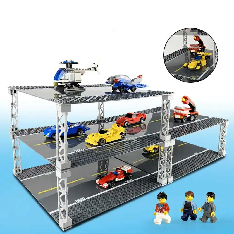

TUKATO Road Baseplate Straight Crossroad Street view road Baseplate Building Blocks Parts Bricks Compatible Legoe toys foy kids
