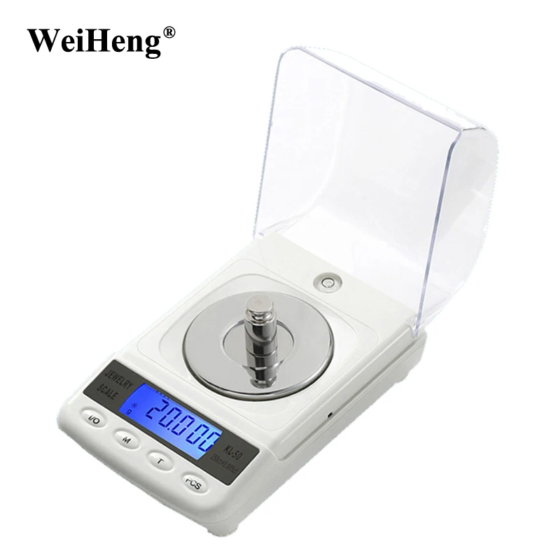 WeiHeng 50g/0.001g Jewelry LCD Digital Scale Lab Weight Milligram Scale