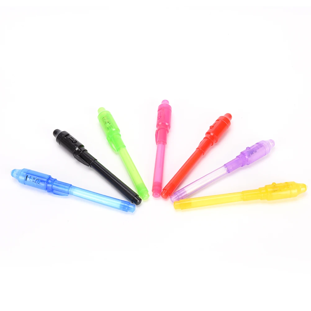 2 в 1 Творческий Магия Фиолетовый УФ Black Light Combo Канцелярские школа Офис рисунок невидимыми чернилами