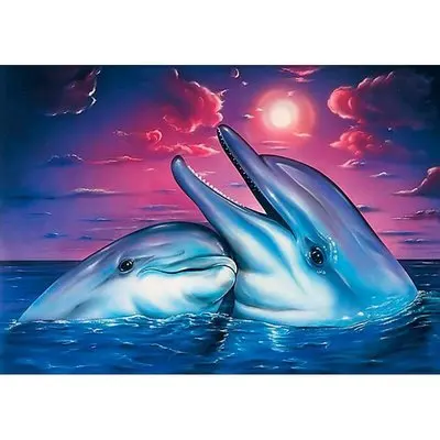 

5D DIY Diamond Painting Animal Dolphins Full drilling Diamond Embroidery Home Decor Gift