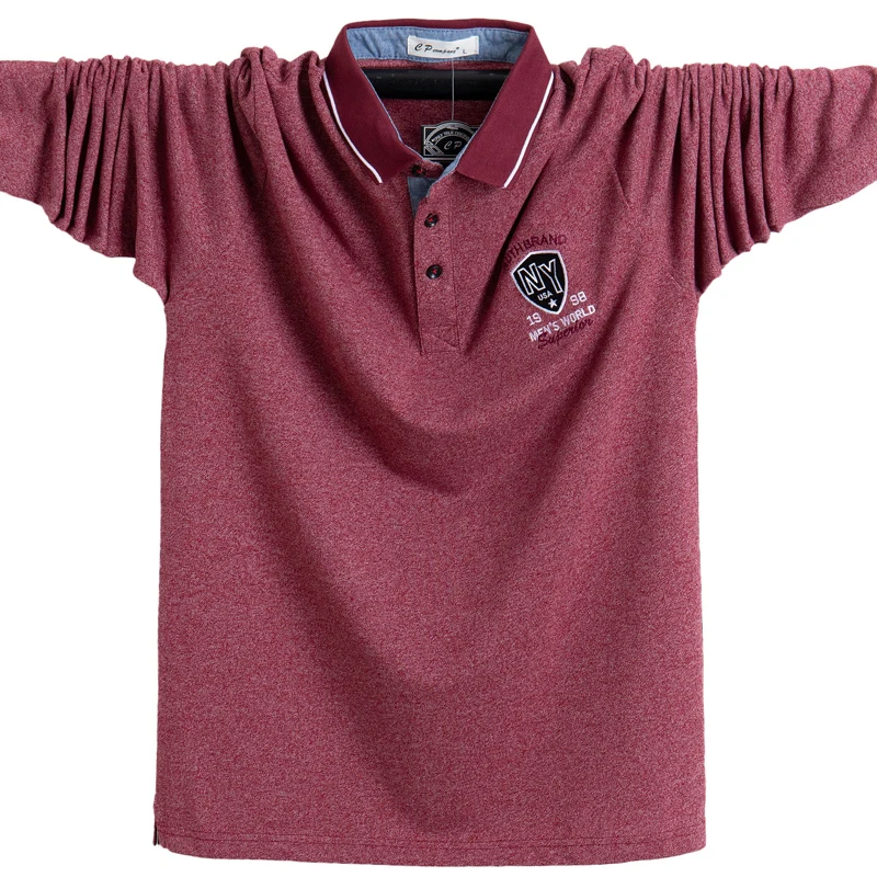

New 2019 Men Polo Shirt Cotton Autumn Winter comfortable Slim fit Shirt Long Men Polo Shirts Leisure Shirts Male 5XL Plus Size