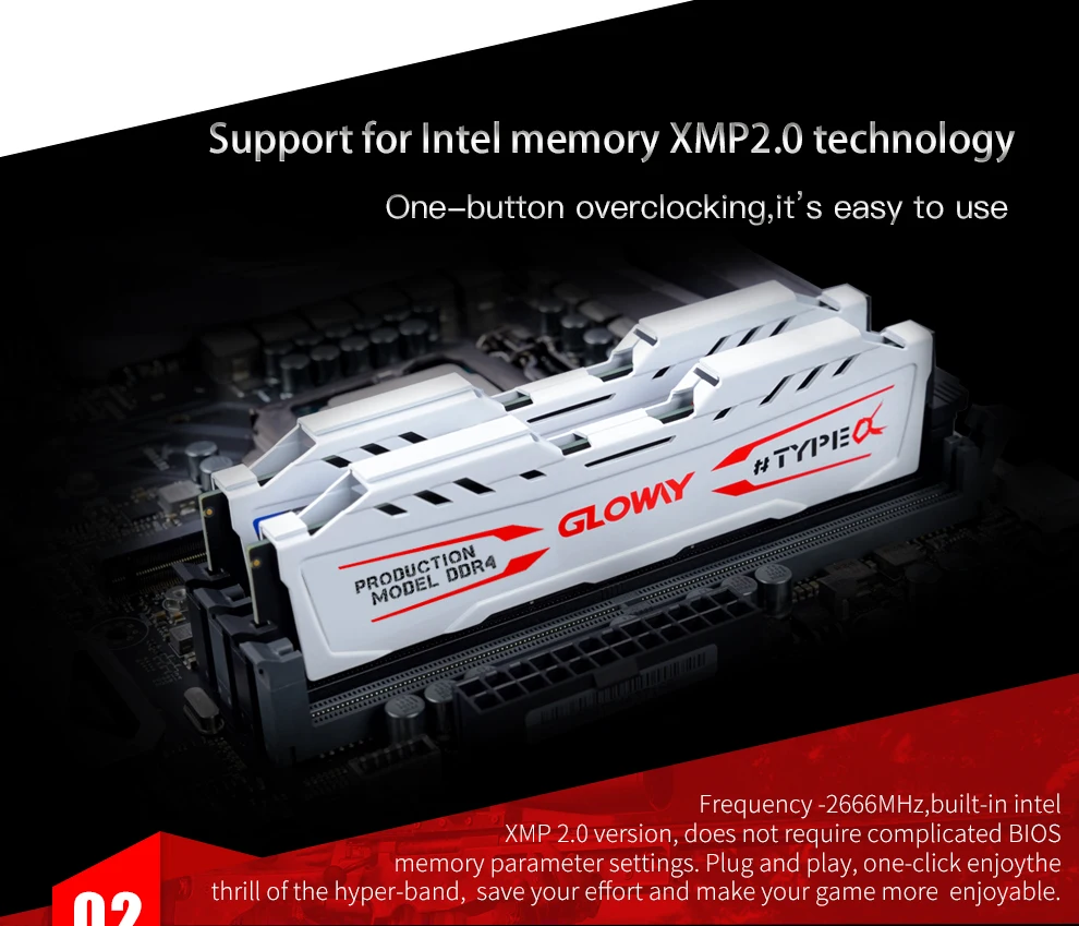 Gloway оперативной памяти 8 Гб DDR4 1,2 V 288pin 2666 МГц PC4-21300 для рабочего стола пожизненная гарантия поддержка XMP оперативной памяти ddr4 8 GB 2666 3000 МГц