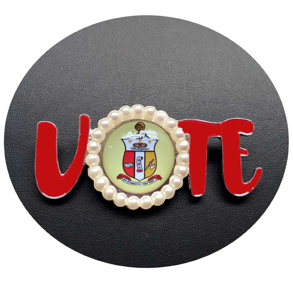 Topvesko греческая брошь Kapp Alpha Psi братство KAY VOTE Мужская на лацкан жемчужная