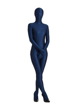 

Dark Blue Spandex Unisex Unicolor Zentai Suit Halloween Cosplay Party fullbody show costume