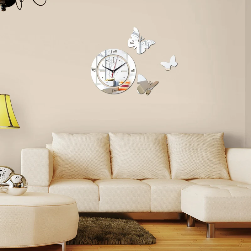 New fashion diy wall watches wall decoration Quartz diy wall clock multi-piece set mirror acrylic material wall clocks
