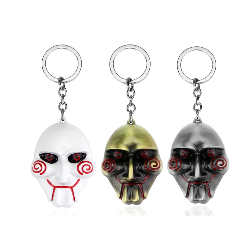 

3 Colors Horror Movie Saw Keychain Mask Metal Alloy Key Chain Movie Jewelry Key Chain Keyring Souvenirs For Men Gift Car Key
