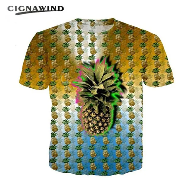 New funny fruit pineapple t shirt men women 3D printed tshirts unisex casual streetwear hip hop style t-shirt fashion shirt tops 3
